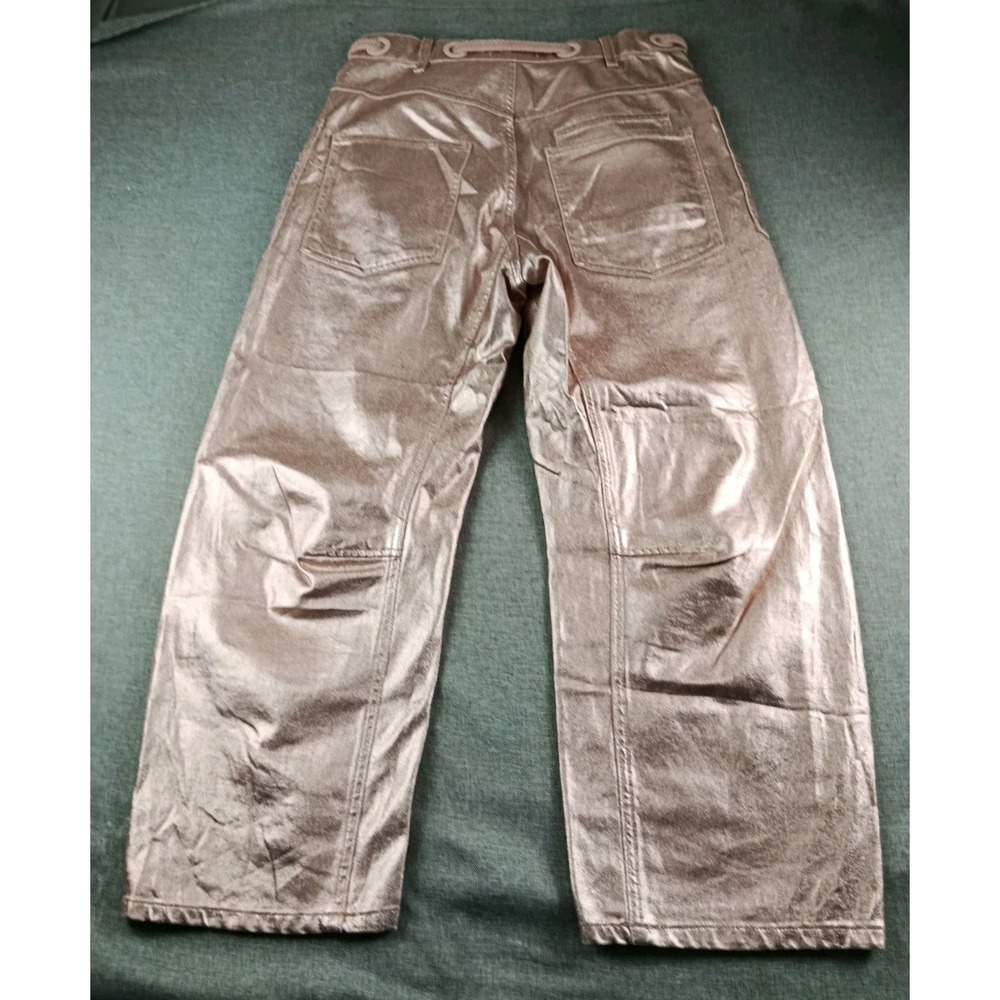 We The Free People Moxie Bubblegum Pink Metallic Barrel Jeans Womens 30 - Picture 3 of 13